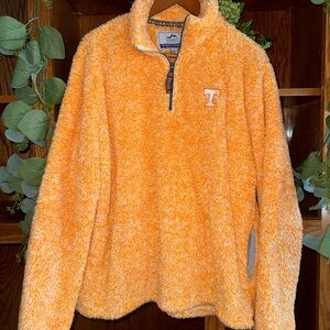 Orange Sherpa Pullover with Logo